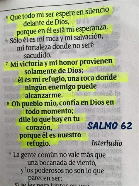 Salmo 62 Frases Espirituales Citas Sobre Dios Palabra De Dios Biblia