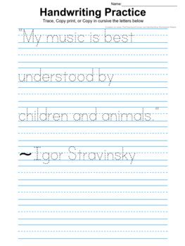 Feast Of Ideas Composer Study Igor Stravinsky Romantic Era TPT