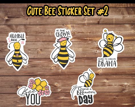 Honey Bee Stickers Honey Bee Sticker Set Honey Bees Bee Stickers Cute Bee Stickers Trendy