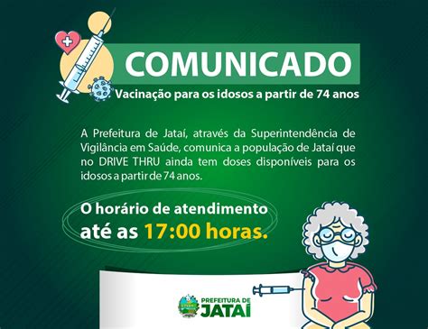 COMUNICADO Vacinação para os idosos a partir de 74 anos Prefeitura