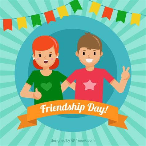 Free Vector Friends Celebrating Friendship Day