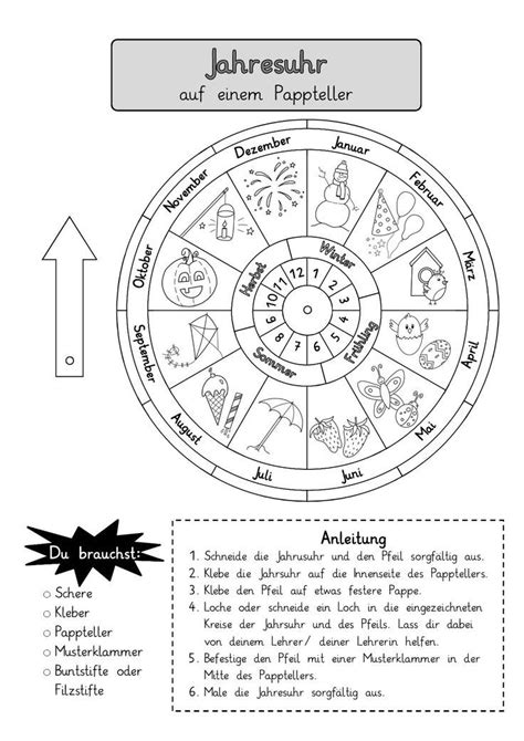 Jahresuhr Jahreskreis Kalender In Der Grundschule Jahr Monate