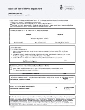 Fillable Online IBEW Staff Tuition Waiver Request Form Fax Email Print