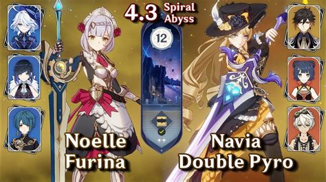 C Navia Double Pyro C Noelle Furina Hydro Spiral Abyss