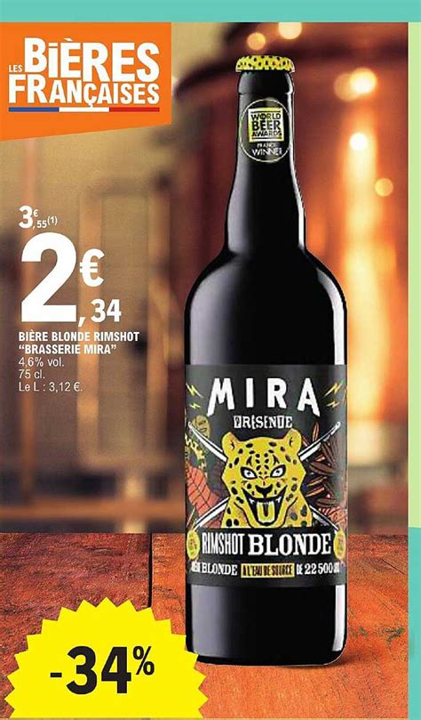 Promo Bière Blonde Rimshot brasserie Mira chez E Leclerc iCatalogue fr
