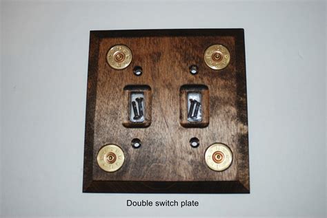 Double Wooden Light Switch Cover With Bullet Heads