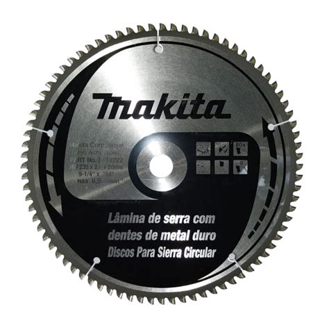 Disco De Sierra Para Aluminio Makita B 19722 235mm X 20mm X 80D Para