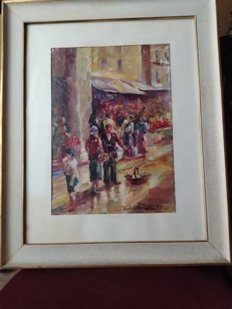 QUADRO OLIO SU Tela Con Cornice Cecilia Manzella EUR 32 00 PicClick IT