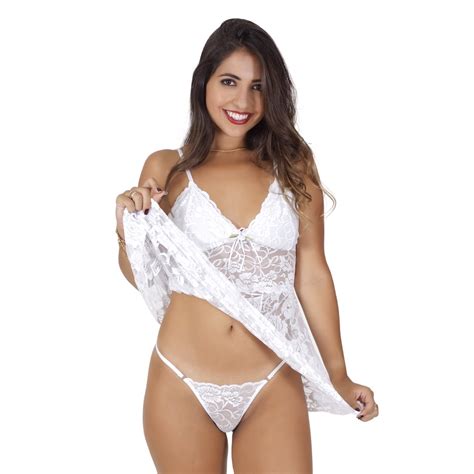 Camisola Sex Sensual Renda Luxo Calcinha Conjunto Feminino Gabi Shopee Brasil