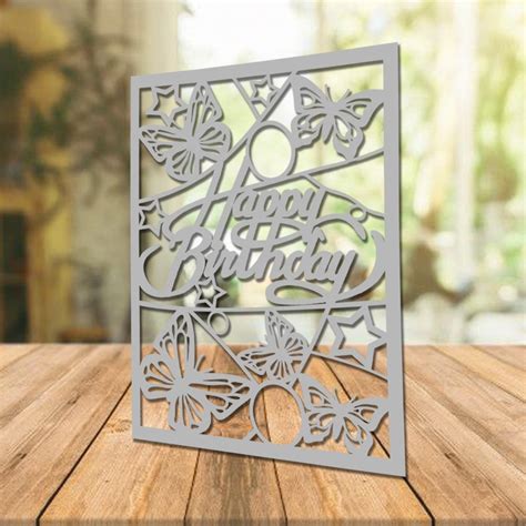 Happy Birthday Card Svg Digital Cut File Silhouette Cameo And Etsy