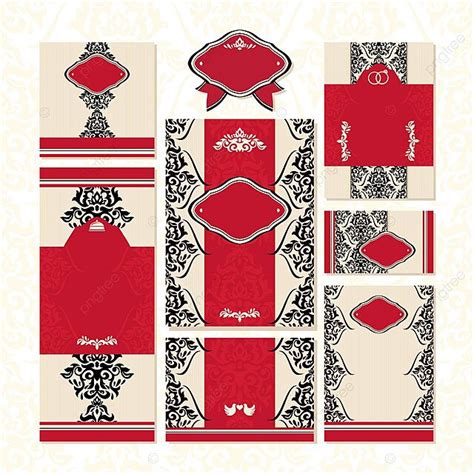 Set Of Floral Wedding Cards Pattern Fashion Romance Vector Pattern