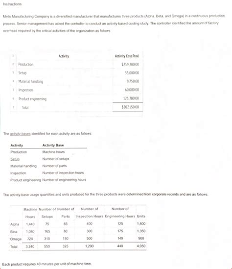 Solved Instructions Mello Manufacturing Company Is A Chegg