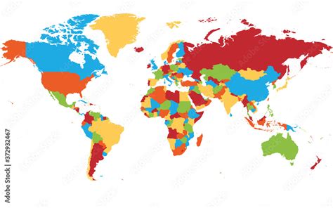 Plakat mapa świata Wysoka szczegółowa pusta mapa polityczna świata