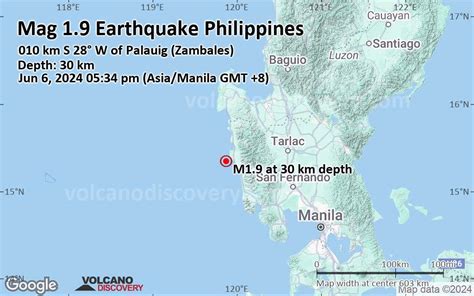 Minor Mag 19 Earthquake 22 Km South Of Masinloc Province Of