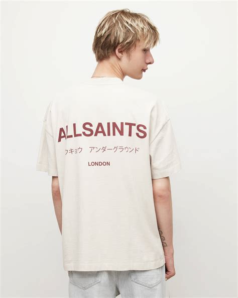 Underground Oversized Crew T Shirt Steamed Grey Allsaints