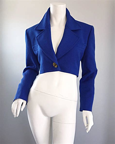 Vintage Yves Saint Laurent Rive Gauche Electric Royal Blue Cropped