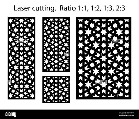 Laser Cutting Pattern For Interior Design Cnc Templates Set Stock