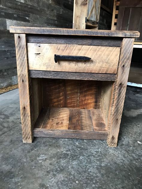 Reclaimed Rustic Barnwood Nightstand Nightstands Reclaimed Distressed