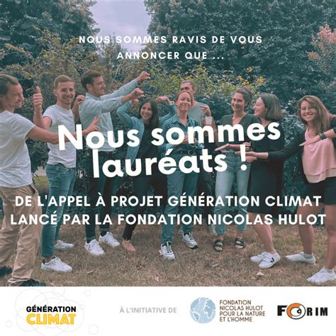 TVD lauréat de Génération Climat par la Fondation Nicolas Hulot