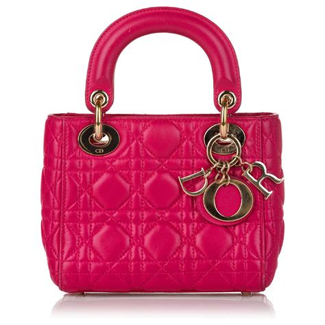 Dior Cartable En Cuir D Agneau Rose Cannage Lady Dior Ref 554200 Joli