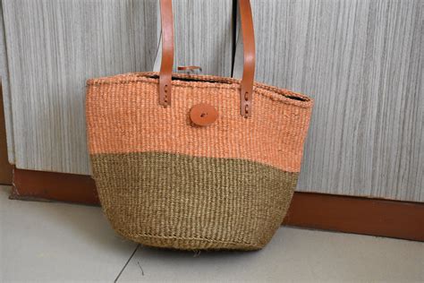 Sisal Woven Basket Bag African Woven Market Handbag Summer Bag Kenyan