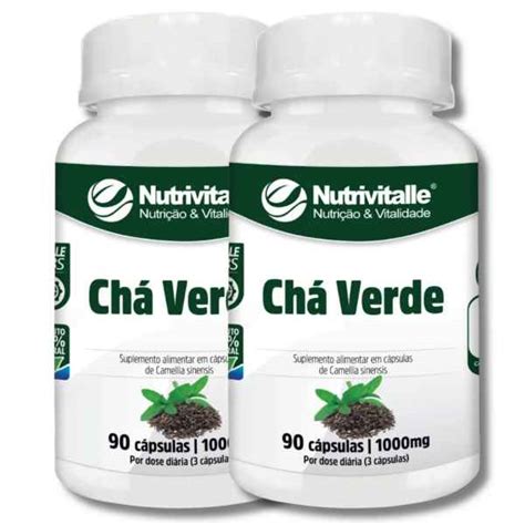 Encontre Ch Verde Mg C Psulas Nutrivitalle Na Floraflix