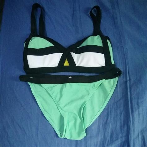Colour Block Bikini Women S Fashion Swimwear Bikinis Swimsuits On Carousell