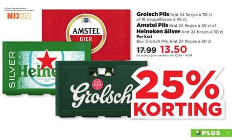 Grolsch Pils 30 Cl Of 45 Cl Amstel Pils Of Heineken Silver Krat 24