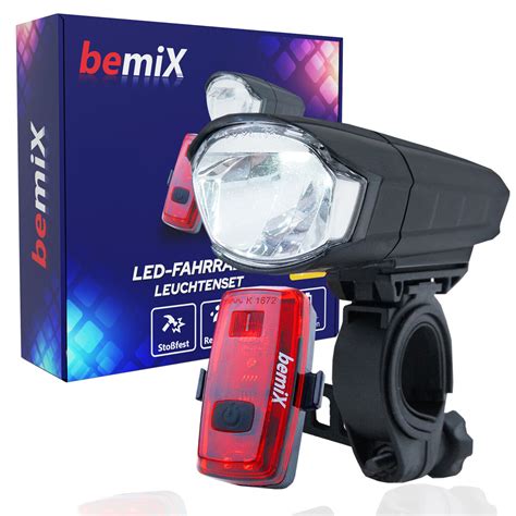 Bemix Led Fahrradlicht Set Stvzo Neu Lux Fahrradlampen Set Fahrrad