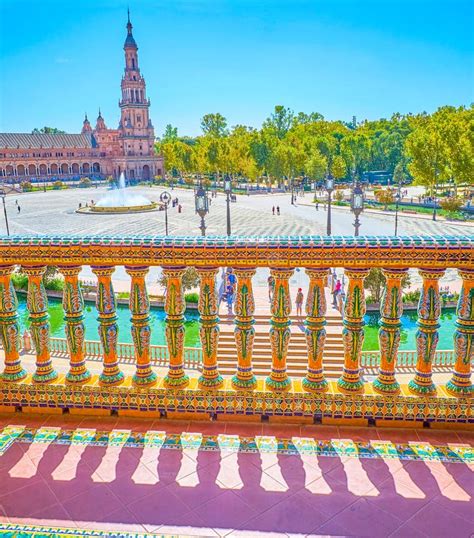 The View from the Balcony on Plaza De Espana in Seville Editorial Image ...