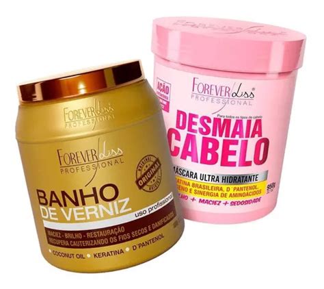 Forever Liss Kit Desmaia Cabelo 950g Banho De Verniz 1kg