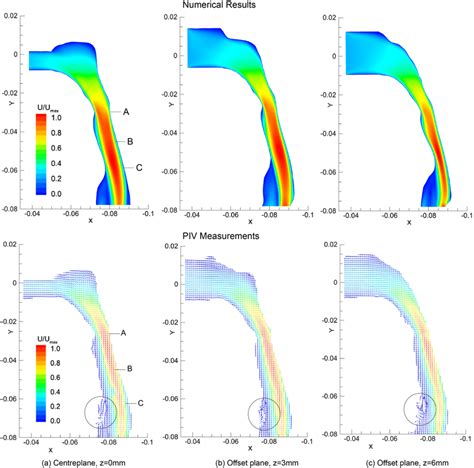 Velocity Contours Cfd And Velocity Vectors Piv Plot In The Sagittal