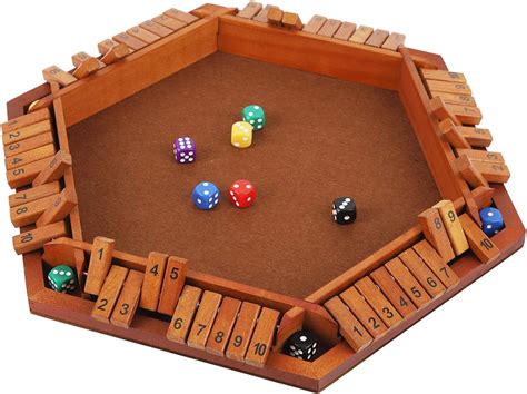 Players Shut The Box Dice Game Wooden Board Game Table Math Game