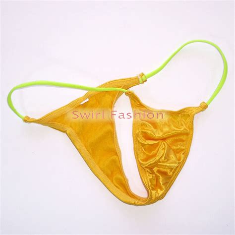 K Y K Mens Micro Bikini String Waist Shiny Satin Knit Nylon Spandex EBay