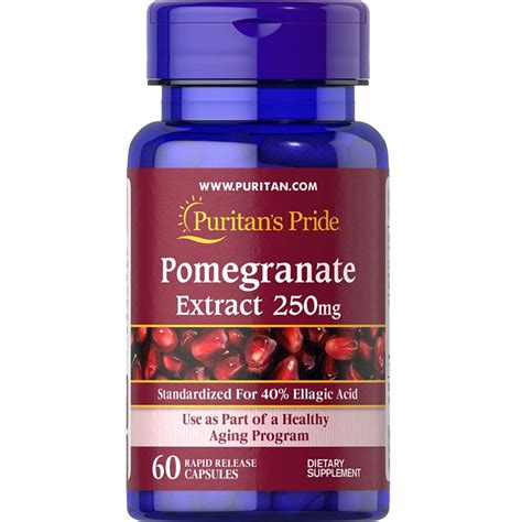Puritan's Pride Экстракт граната 250 мг 60 капсул - купить с доставкой ...