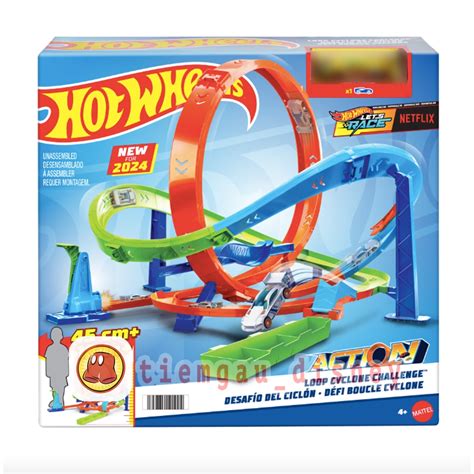 Đồ Chơi HOT WHEELS Thử Thách Hành Động Vòng Lặp Hot Wheels Action Loop Cyclone Challenge