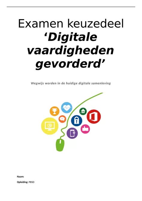 Uitwerking Keuzedeel Digitale Vaardigheden Voor Gevorderden Mbo