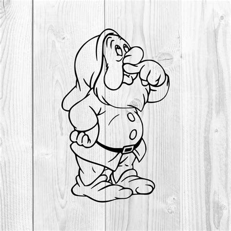 Sneezy Dwarf Snow White V2 Disney Graphics Svg Dxf Eps Png Cdr Etsy