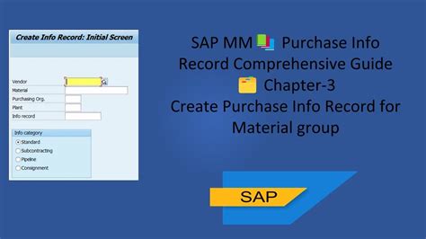 How To Create Purchase Info Record For Material Group In Sap Sap