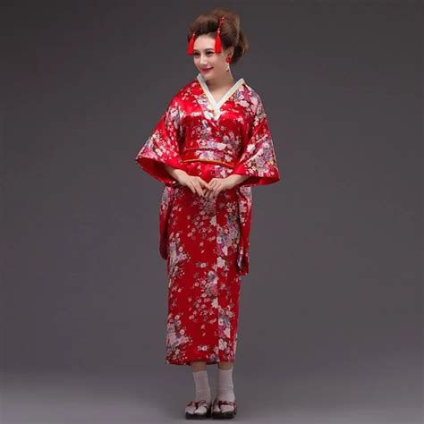 Ree Shippingjapan Kimono Yukata And Obi Set Women Traditional Cherry Blossom Style Yukata Dress