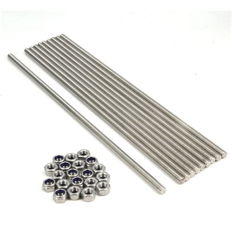 Zeberoxyz Pcs Pack M X Mm Fully Threaded Rods Stainless