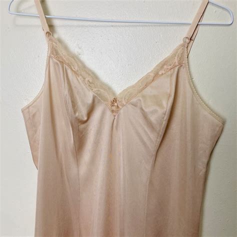 Toasted Marshmallow Nude Nylon Vintage 80s Lingerie Full Slip Dress Etsy