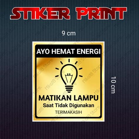 Jual Stiker Hemat Energi Matikan Lampu Shopee Indonesia