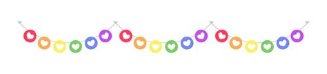 Rainbow Hearts Pride Month Garland Bunting Divider Simple Vector