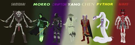 Samukai Morro General Cryptor Sensei Yang Master Chen Pythor And