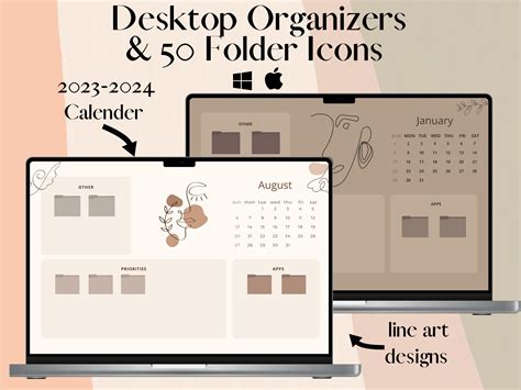 Desktop Wallpaper Organizer for Students or Work Wallpaper - Etsy