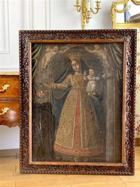 Proantic Huile Sur Toile Xviiie La Vierge A L Enfant Provenance