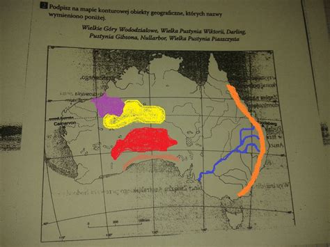 Zdj Cie Podpisz Na Mapie Konturowej Obiekty Geograficzne Kt Rych