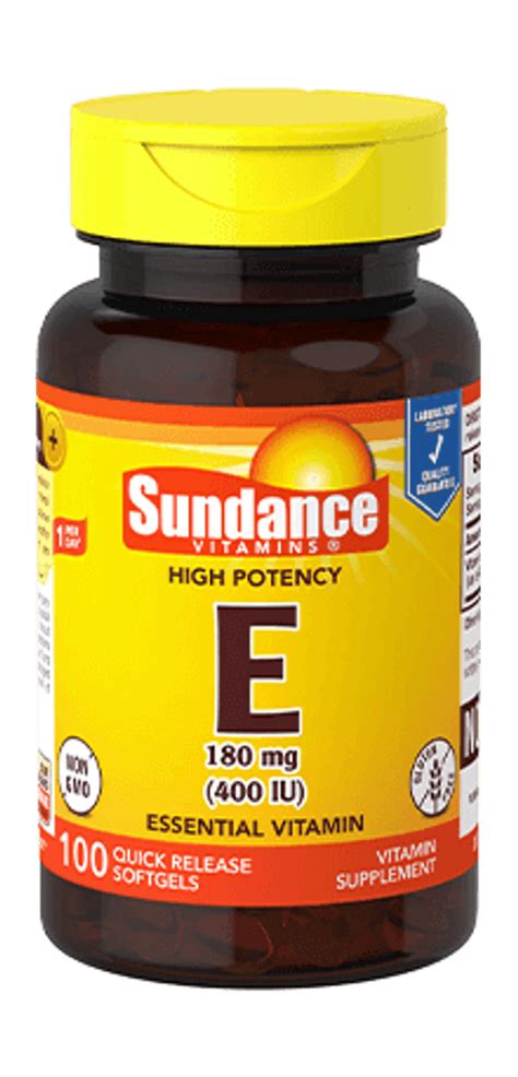 Sundance Vitamins High Potency E 400iu 100 Softgels Thrifty White Health Essentials