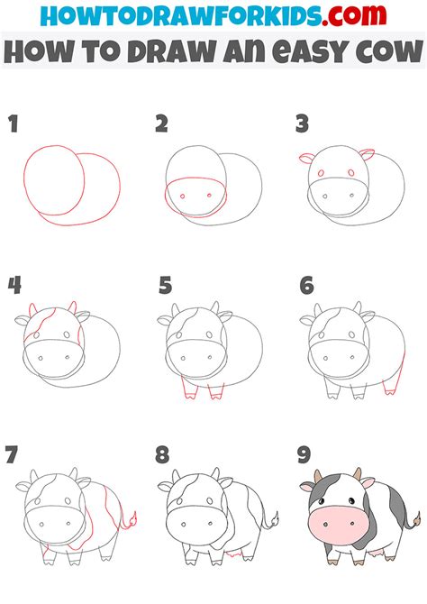 How to Draw an Easy Cow - Easy Drawing Tutorial For Kids